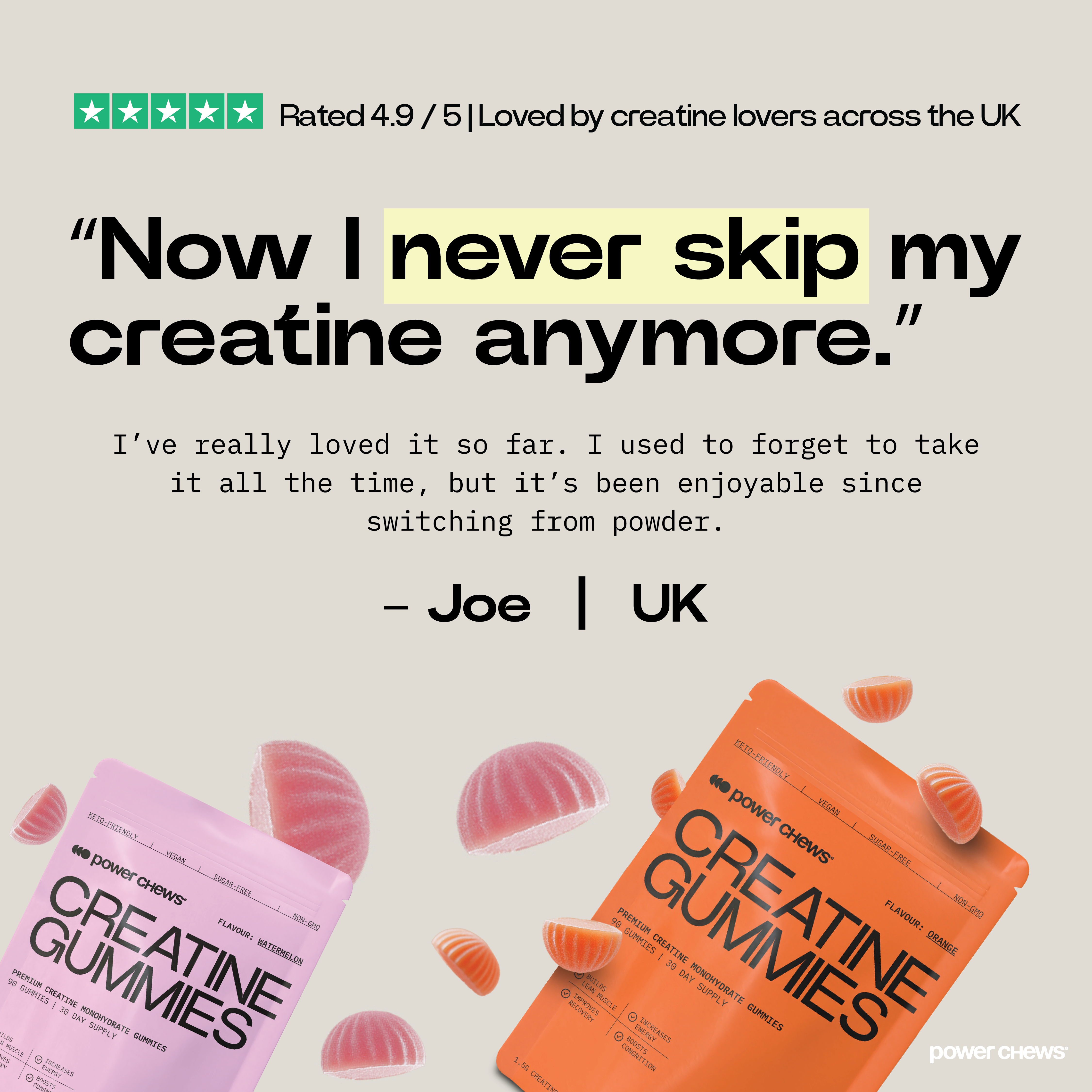 Power Chews Creatine Gummies